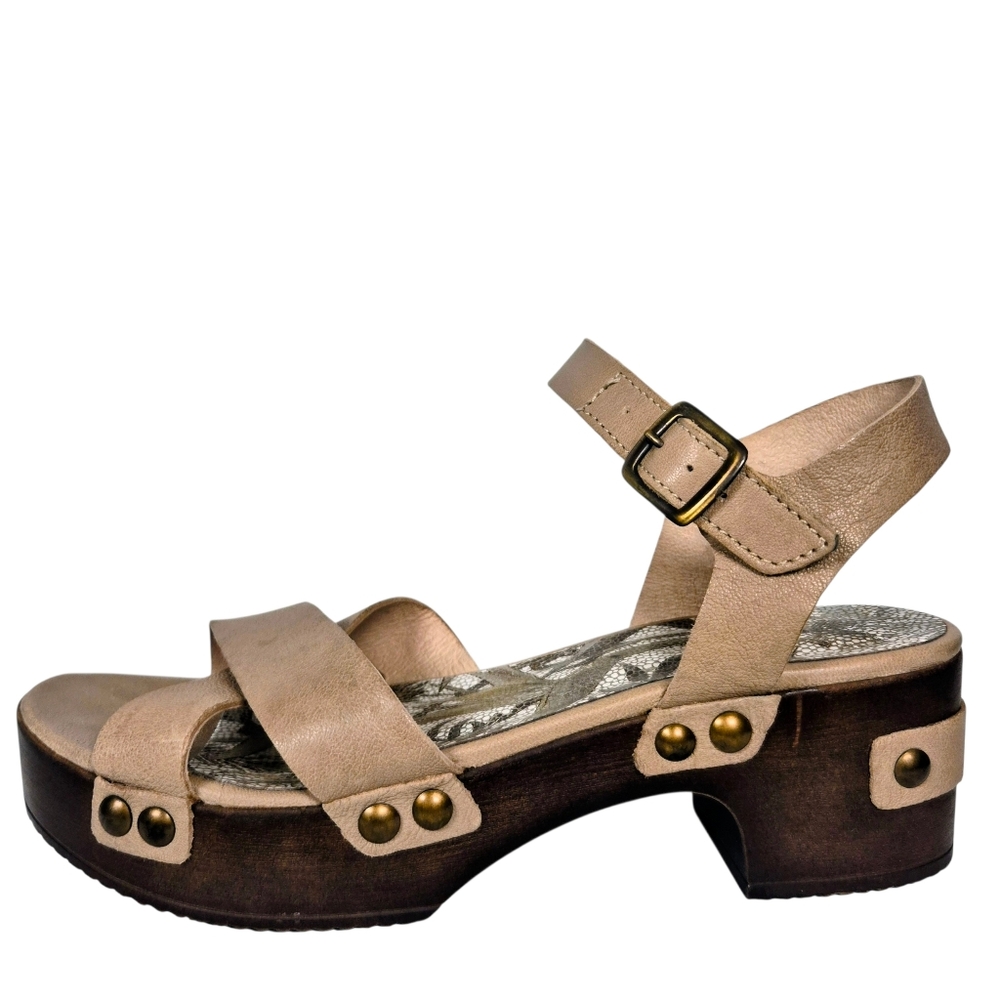 Eric Michael Women's Brooke Brown Leather Platform Sandals Size 8.5